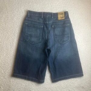 Y2K Phat Farm men's blue baggy jean shorts jorts skate sag hiphop 90s 34